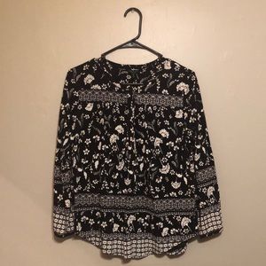 Lucky brand 3 quarter button down blouse